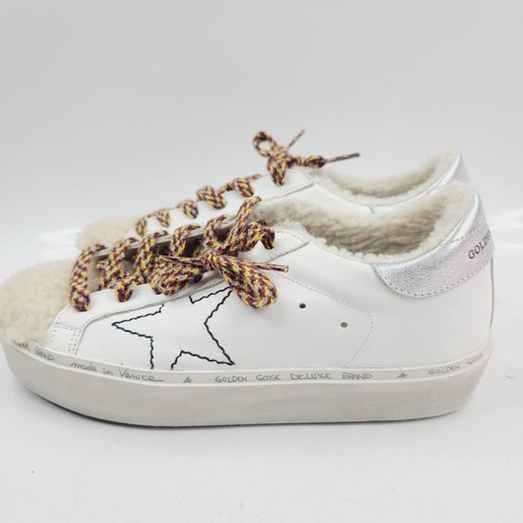 Golden Goose Women's White Silver Leather Fashion Sneaker Shoes Size 6 - Picture 2 of 7